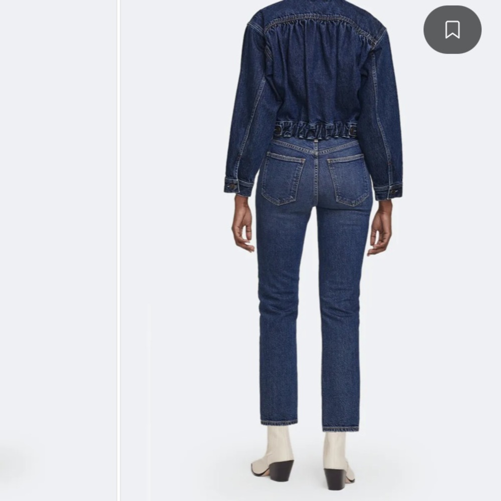 Agolde Wilder Mid Rise Ankle Cut Straight Fit Jean - Picture 3 of 4